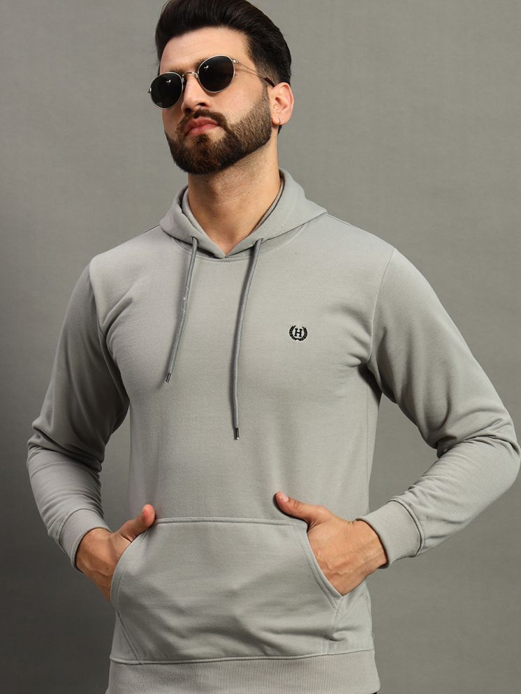     			Hushbucks Fleece Hooded Men's Sweatshirt - Grey ( Pack of 1 )