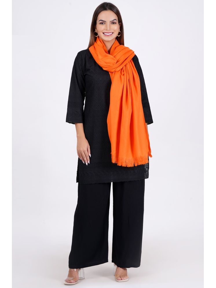     			Sprha Orange Solid Shawl - ( Pack of 1 )