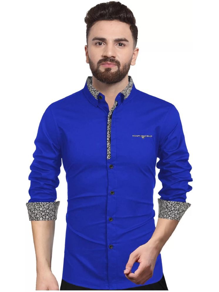     			VERTUSY 100% Cotton Regular Fit Printed Full Sleeves Men's Casual Shirt - Blue ( Pack of 1 )