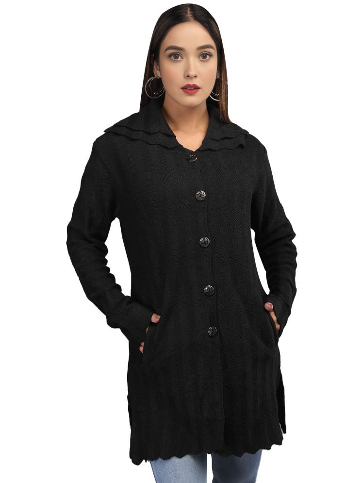     			tysort Acrylic Regular Collar Women's Buttoned Cardigans - Black ( )