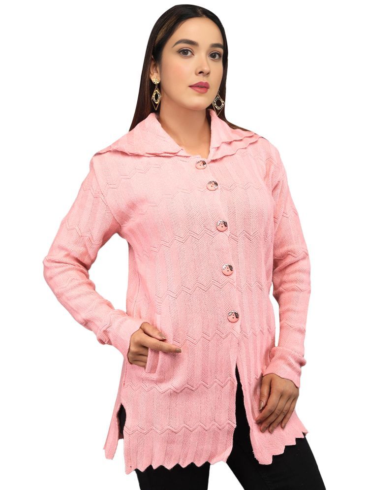     			tysort Acrylic Regular Collar Women's Buttoned Cardigans - Pink ( )