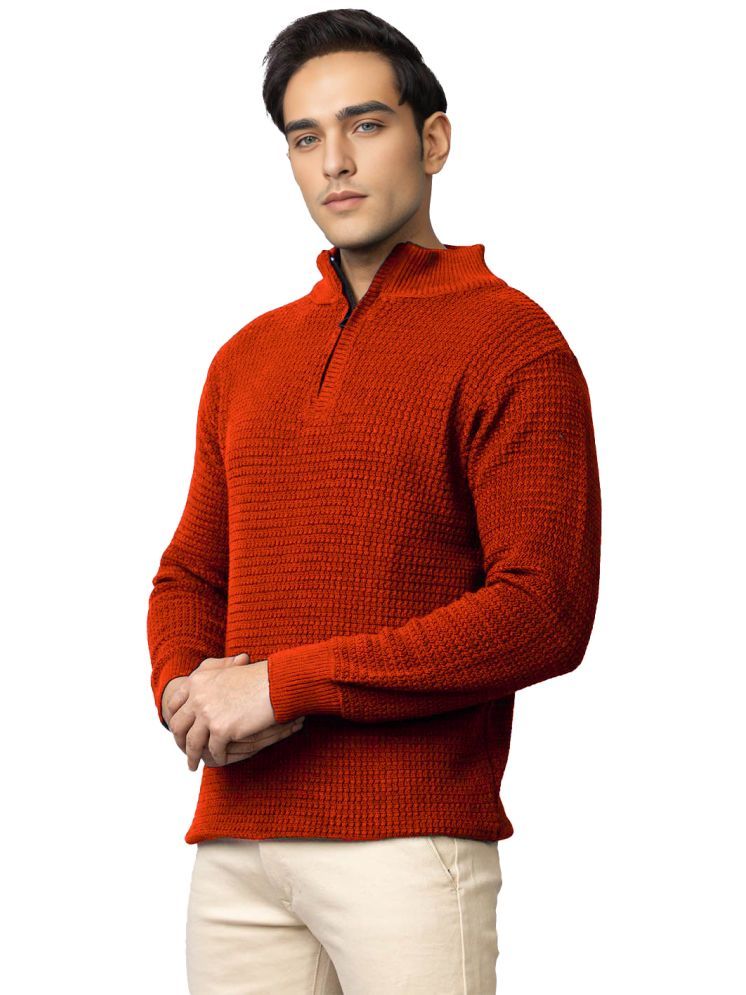     			tysort Woollen Blend High Neck Men's Full Sleeves Pullover Sweater - Rust ( Pack of 1 )