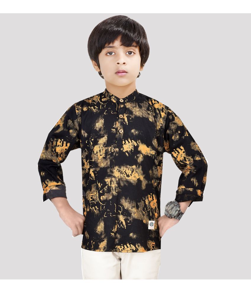     			Made In The Shade Pack of 1 Boys Cotton Kurta ( Black )