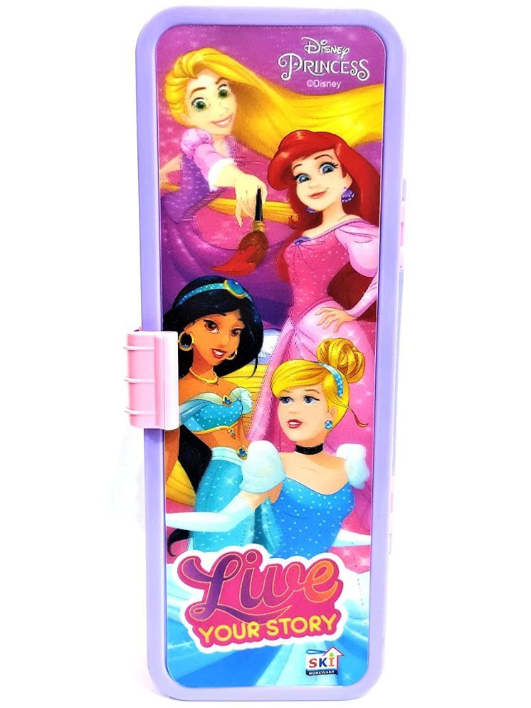     			Mannat 3D View PRINCESS Printed Charater Double Layer Plastic Pencil Box with 1pcs Pencil,Eraser and Scale for Kids,Boys,Girls(PRINCESS in 3D,Pack of 1,Multicolor)