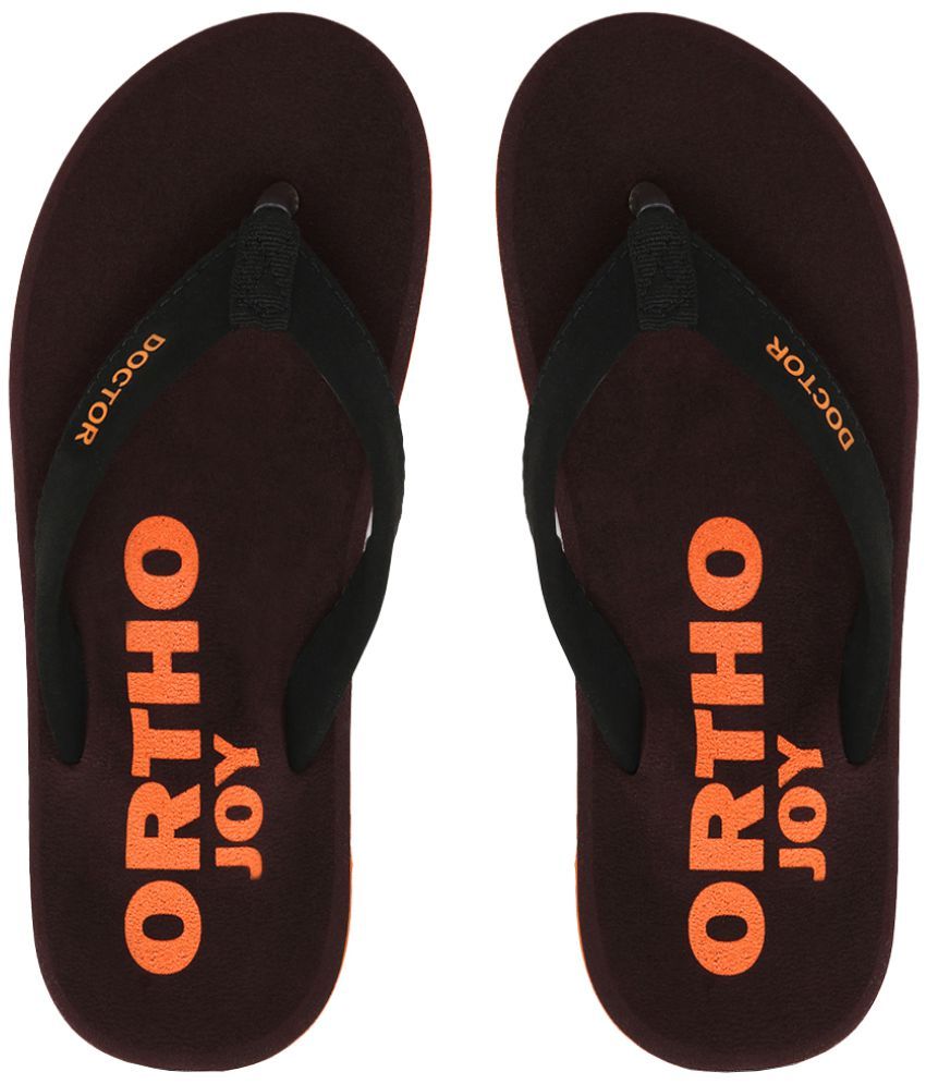     			ORTHO JOY - Brown Men's Thong Flip Flop