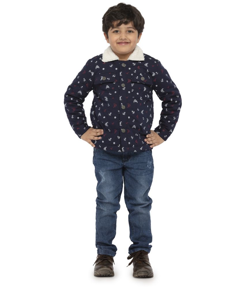     			Under Fourteen Only Boys Cotton Casual Jacket ( Navy , Pack of 1 )