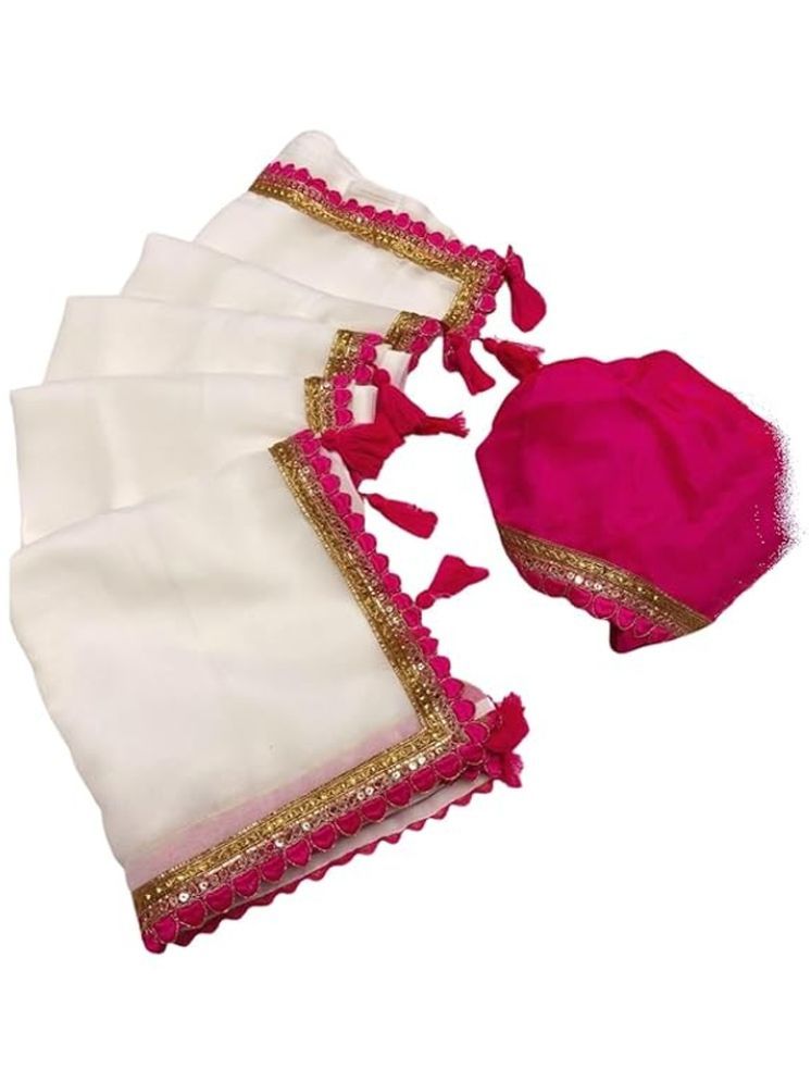     			Bhuwal Fashion Pack of 1 Georgette Solid Saree With Blouse Piece ( White )