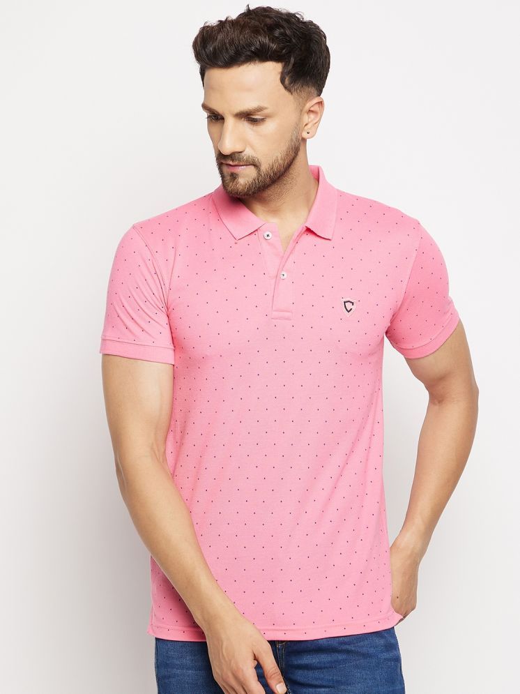     			Camey Pack of 1 Cotton Blend Regular Fit Printed Half Sleeves Men's Polo T Shirt ( Pink )