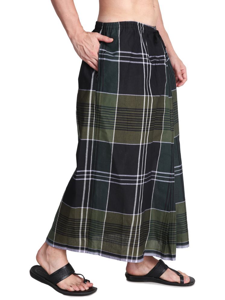     			GOWRI TEX Cotton Blend Men's Lungi Olive Green ( Pack of 1 )