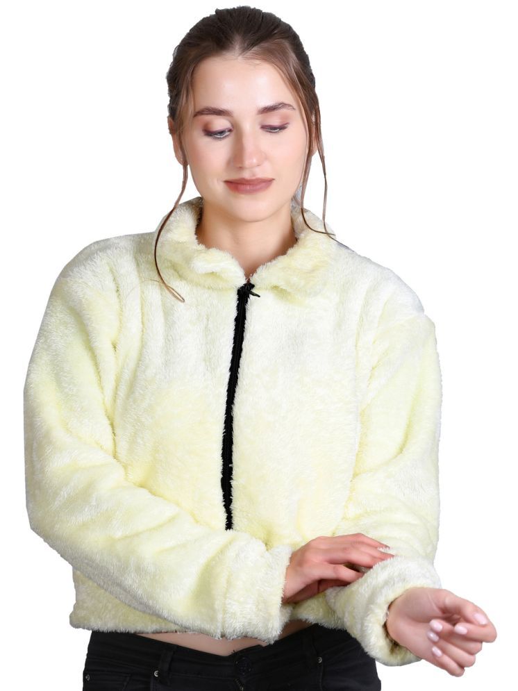     			Looks United Faux Fur Women's Zippered Sweatshirt ( Yellow )