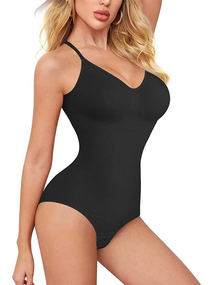     			TESMEZY Pack of 1 Polyester Women's BodySuite ( Black )