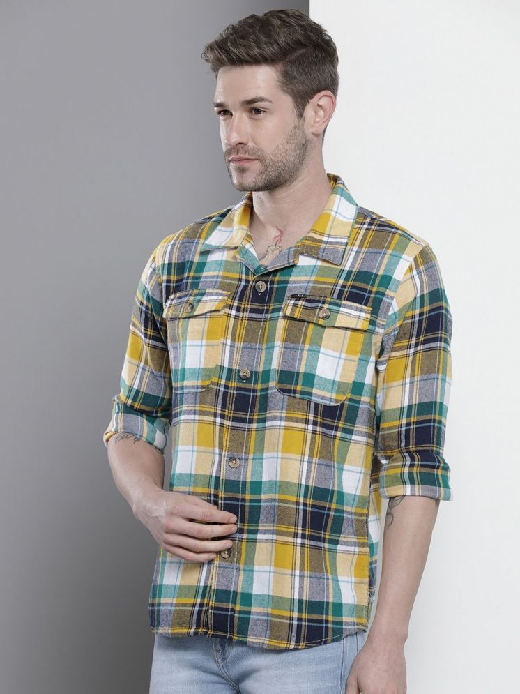     			The Indian Garage Co. 100% Cotton Slim Fit Checks Full Sleeves Men's Casual Shirt - Yellow ( Pack of 1 )