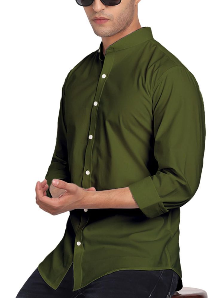     			UNI VIBE Cotton Blend Slim Fit Solids Full Sleeves Men's Casual Shirt - Sea Green ( Pack of 1 )