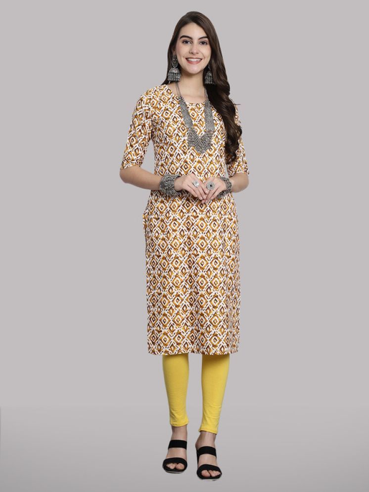     			1 Stop Fashion Pack of 1 Crepe Printed Straight Women's Kurti - ( Yellow )