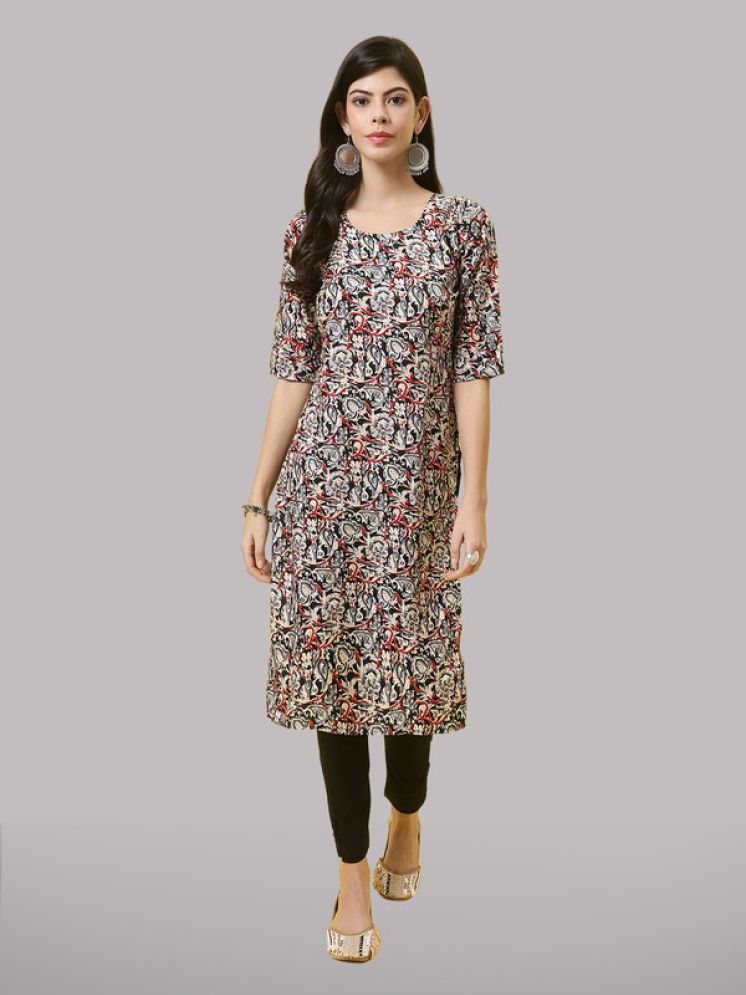     			1 Stop Fashion Pack of 1 Crepe Printed Straight Women's Kurti - ( Grey Melange )