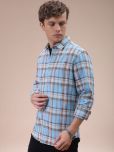 The Indian Garage Co. 100% Cotton Slim Fit Checks Full Sleeves Men's Casual Shirt - Blue ( Pack of 1 )