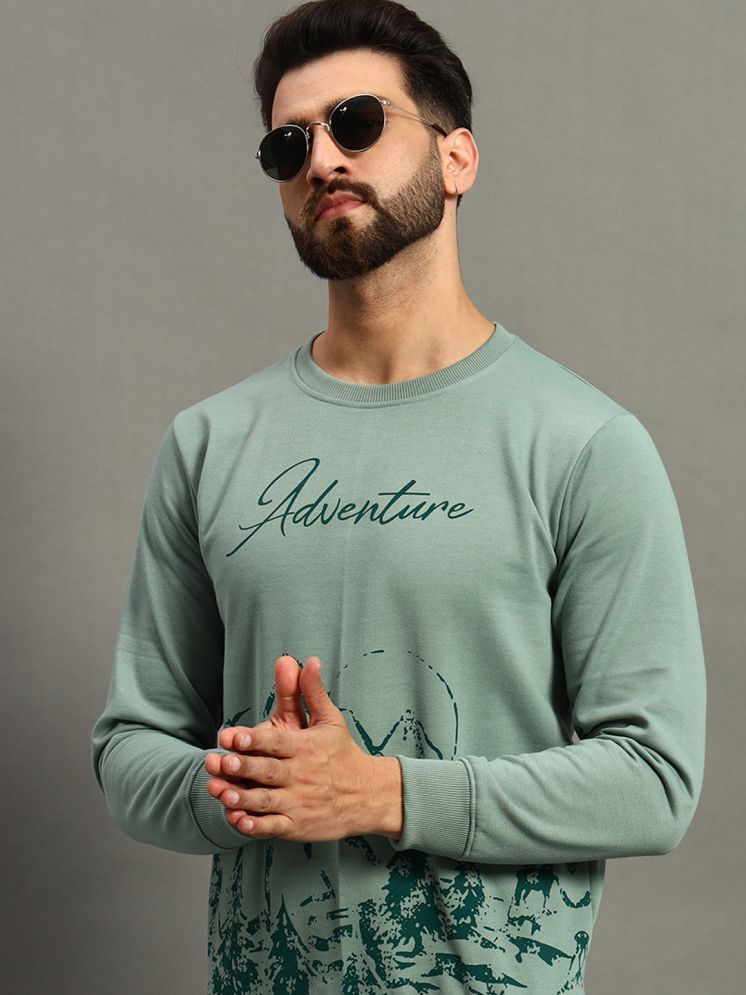     			Merriment Fleece Round Neck Men's Sweatshirt - Sea Green ( Pack of 1 )