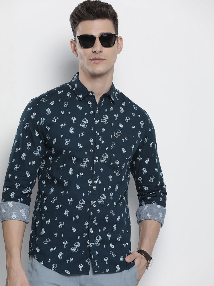     			The Indian Garage Co. 100% Cotton Regular Fit Printed Full Sleeves Men's Casual Shirt - Navy Blue ( Pack of 1 )