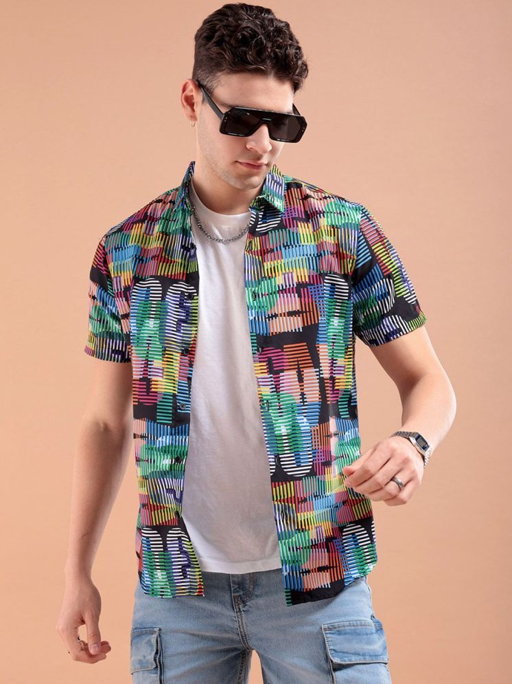     			The Indian Garage Co. Polyester Regular Fit Printed Half Sleeves Men's Casual Shirt - Multicolor ( Pack of 1 )