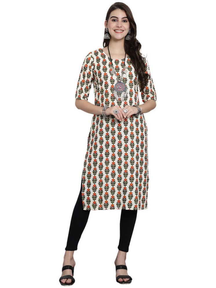     			1 Stop Fashion Pack of 1 Crepe Printed Straight Women's Kurti - ( Multicoloured )