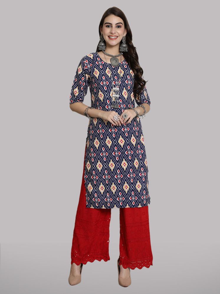     			1 Stop Fashion Pack of 1 Crepe Printed Nayra Women's Kurti - ( Multicolor1 )