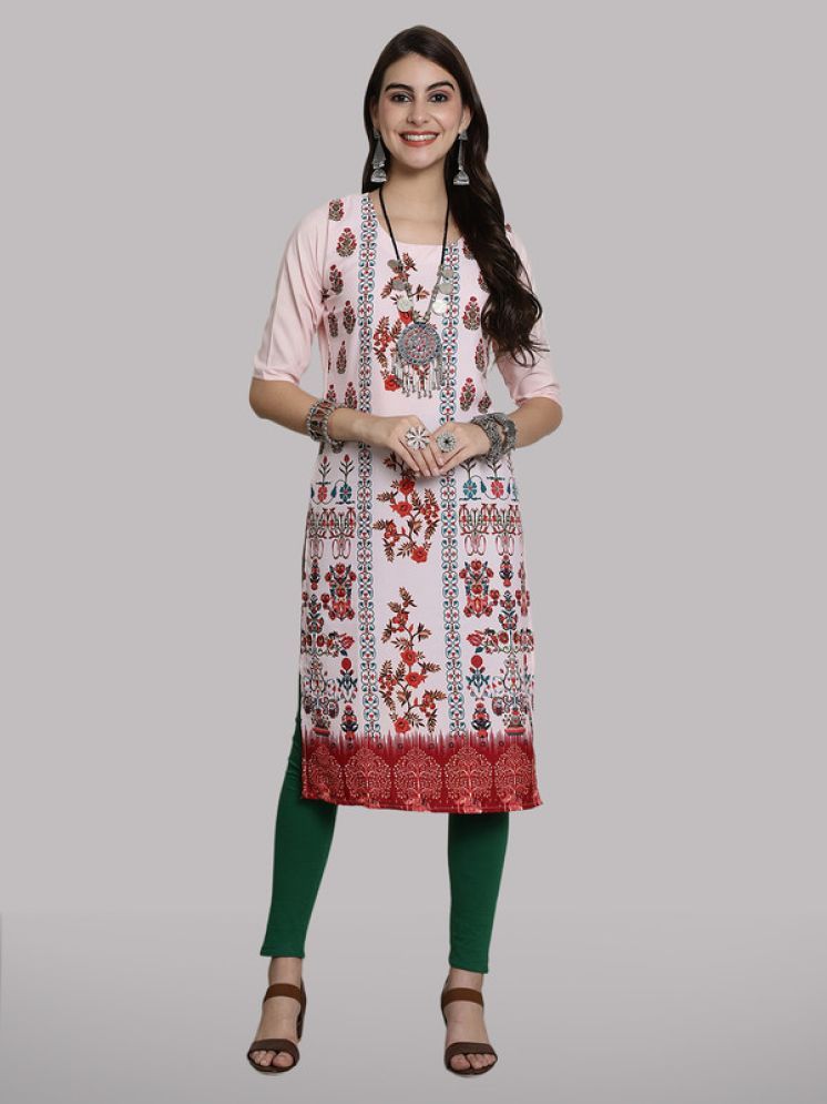     			1 Stop Fashion Pack of 1 Crepe Printed Nayra Women's Kurti - ( Pink )