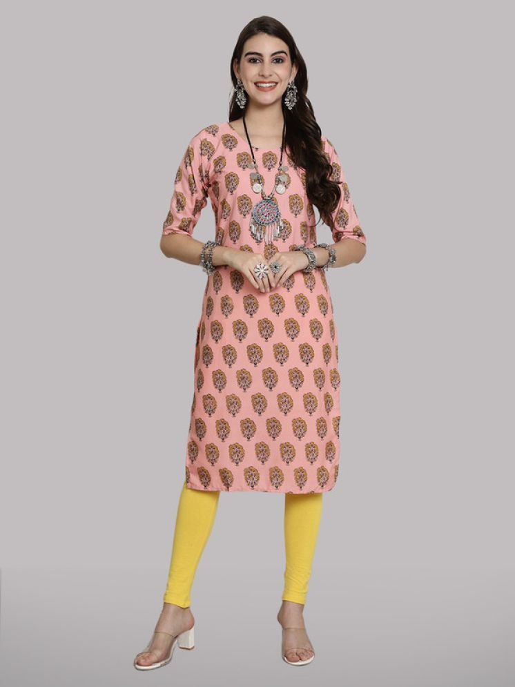     			1 Stop Fashion Pack of 1 Crepe Printed Straight Women's Kurti - ( Pink )