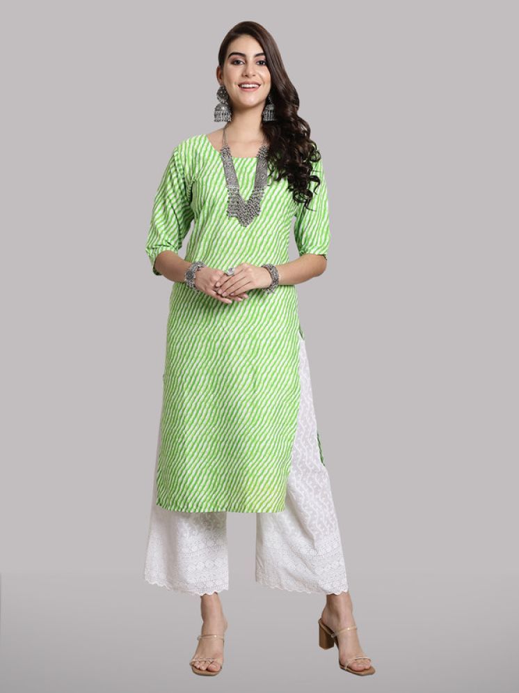     			1 Stop Fashion Pack of 1 Crepe Printed Nayra Women's Kurti - ( Green )