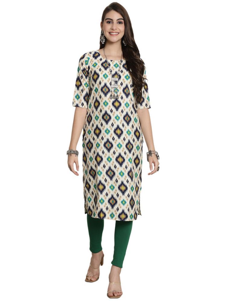     			1 Stop Fashion Pack of 1 Crepe Printed Straight Women's Kurti - ( Blue )