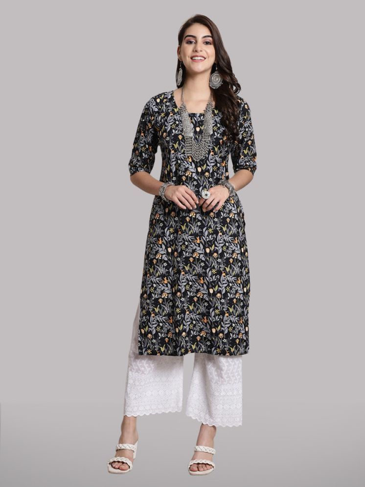     			1 Stop Fashion Pack of 1 Crepe Printed Straight Women's Kurti - ( Multicolor )