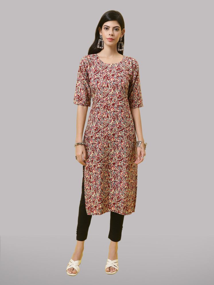     			1 Stop Fashion Pack of 1 Crepe Printed Straight Women's Kurti - ( Maroon )