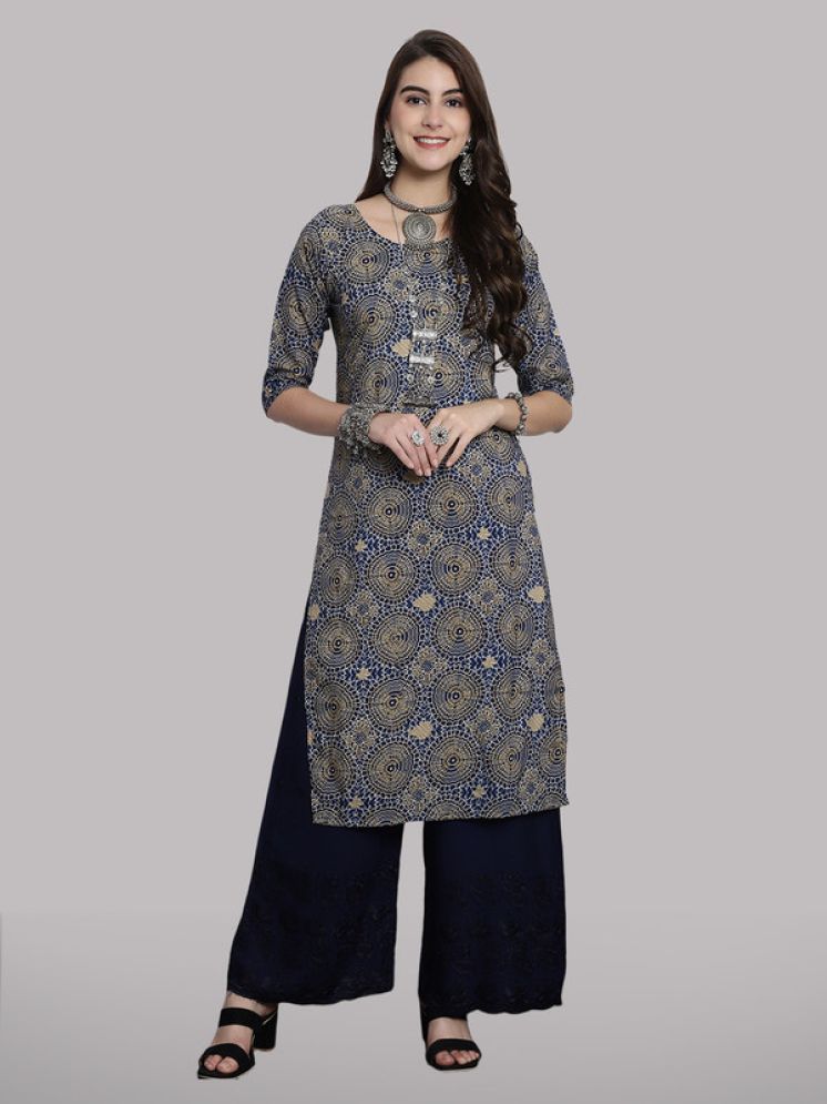     			1 Stop Fashion Pack of 1 Crepe Printed Straight Women's Kurti - ( Black )