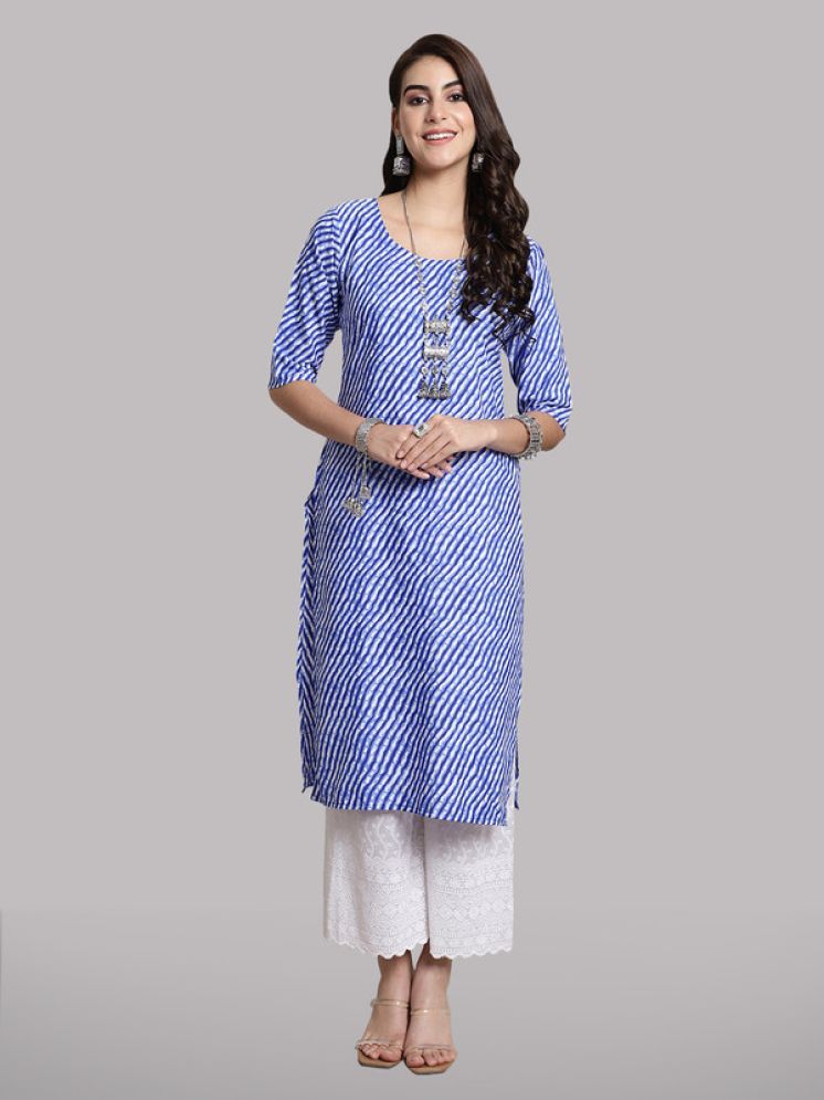     			1 Stop Fashion Pack of 1 Crepe Printed Straight Women's Kurti - ( Navy )