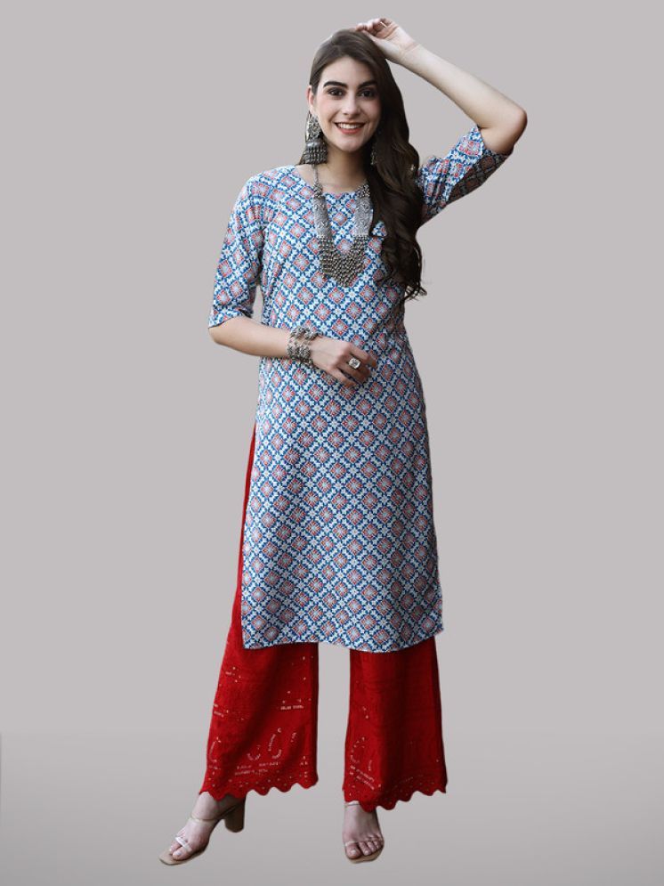     			1 Stop Fashion Pack of 1 Crepe Printed Straight Women's Kurti - ( Multicolor2 )