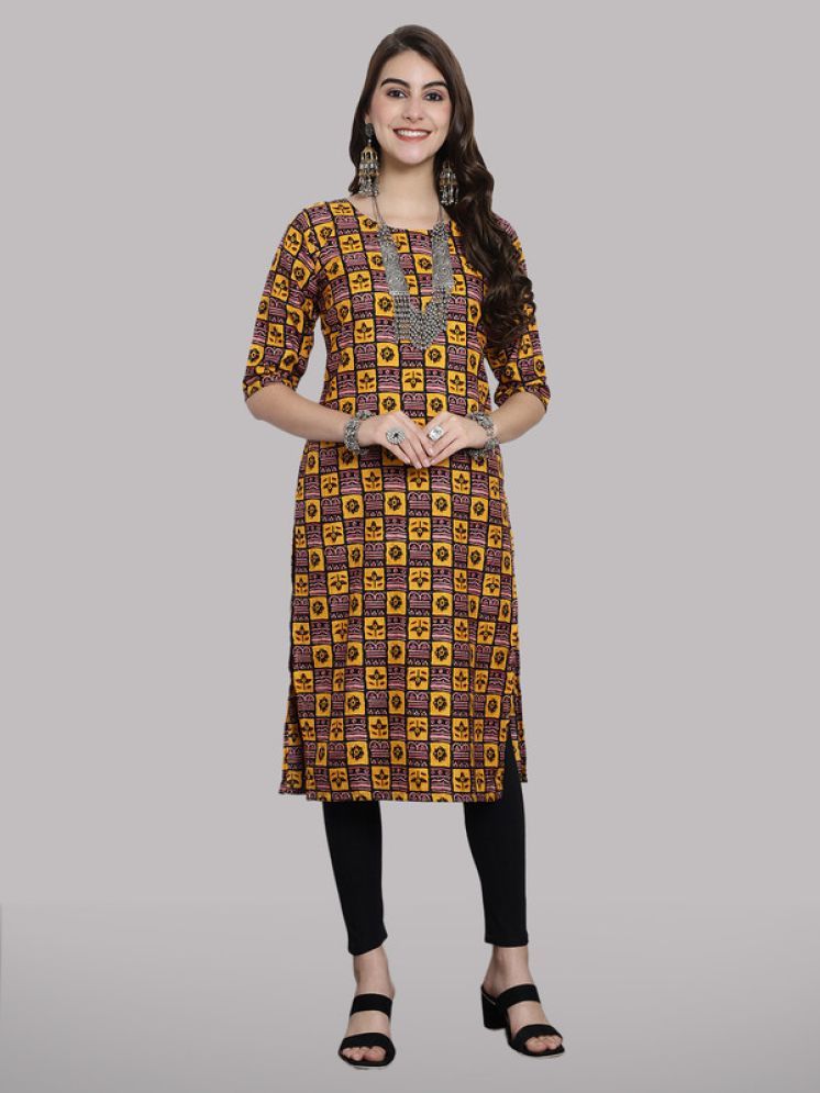     			1 Stop Fashion Pack of 1 Crepe Printed Straight Women's Kurti - ( Multicolor8 )