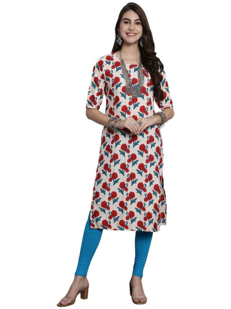     			1 Stop Fashion Pack of 1 Crepe Printed Nayra Women's Kurti - ( Red )