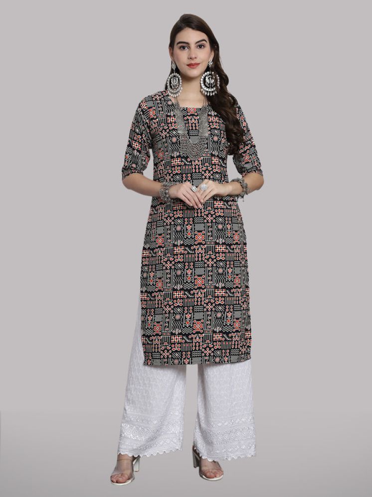     			1 Stop Fashion Pack of 1 Crepe Printed Straight Women's Kurti - ( Orange )