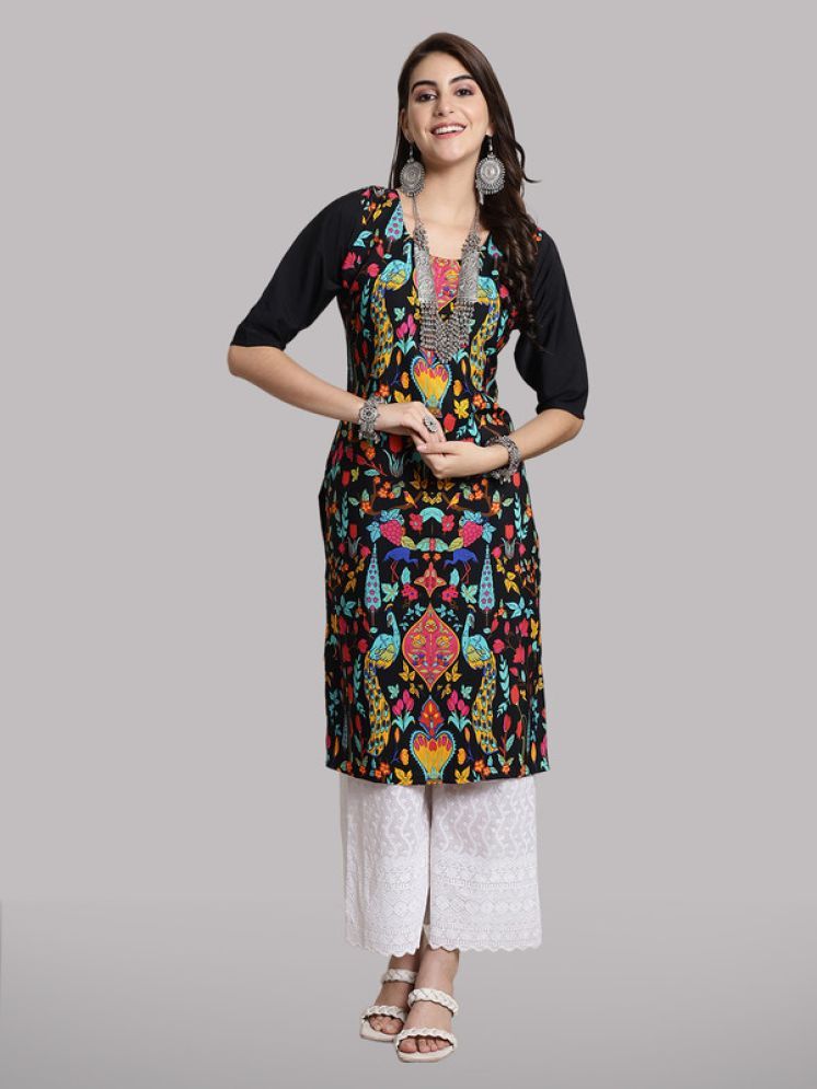     			1 Stop Fashion Pack of 1 Crepe Printed Nayra Women's Kurti - ( Multicolor4 )