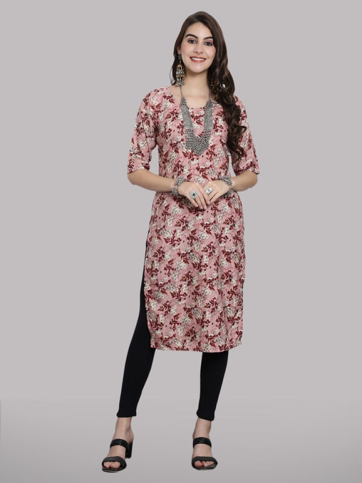     			1 Stop Fashion Pack of 1 Crepe Printed Straight Women's Kurti - ( Maroon )