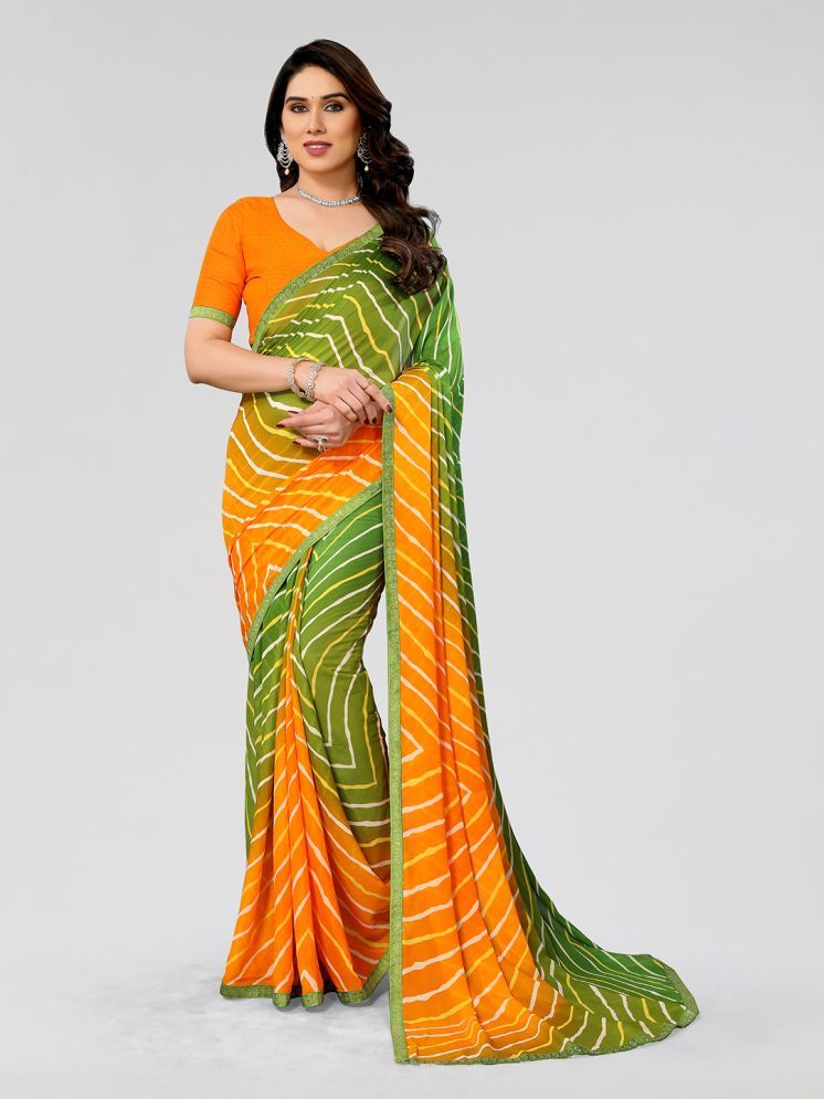     			ANAND SAREES Pack of 1 Georgette Printed Saree With Blouse Piece ( Orange )