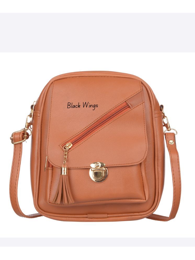     			BLACK WINGS Sling Bag PU Set of 1 ( Tan )