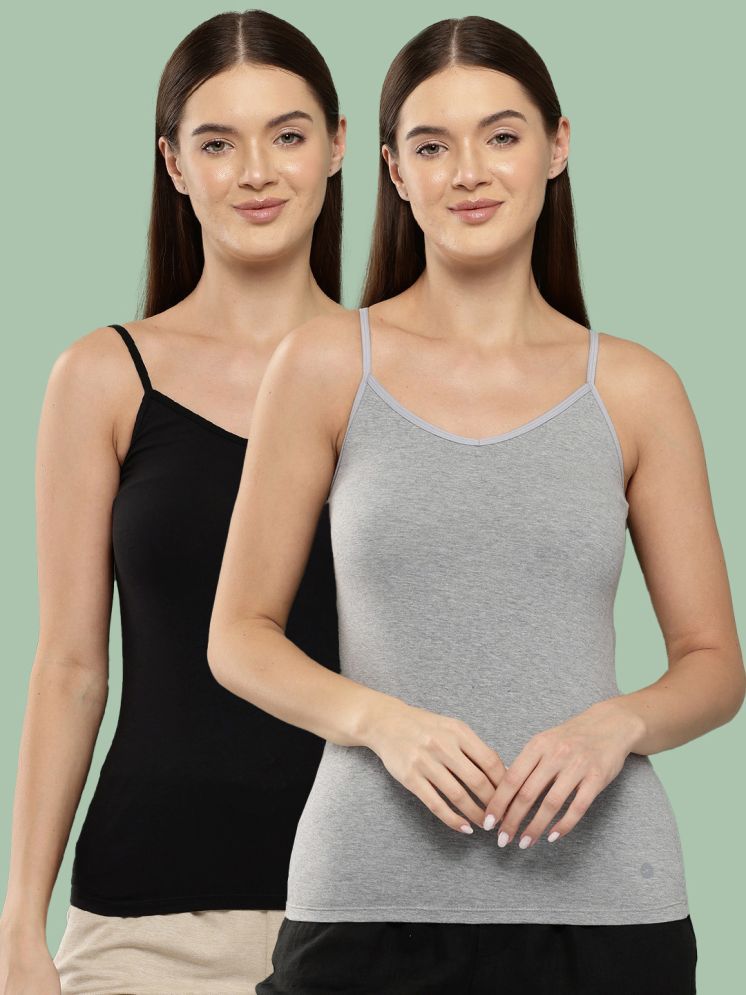     			Leading Lady Pack of 2 Camisole/ Tank Top Cotton Blended Camisoles ( Grey )