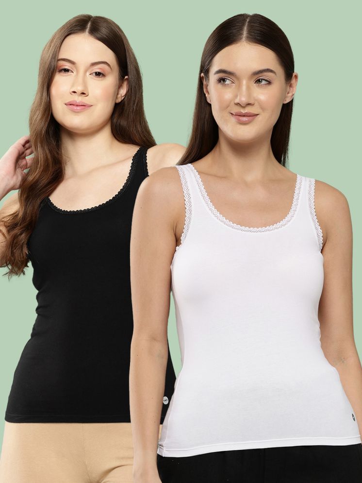     			Leading Lady Pack of 2 Camisole/ Tank Top Cotton Blended Camisoles ( White )