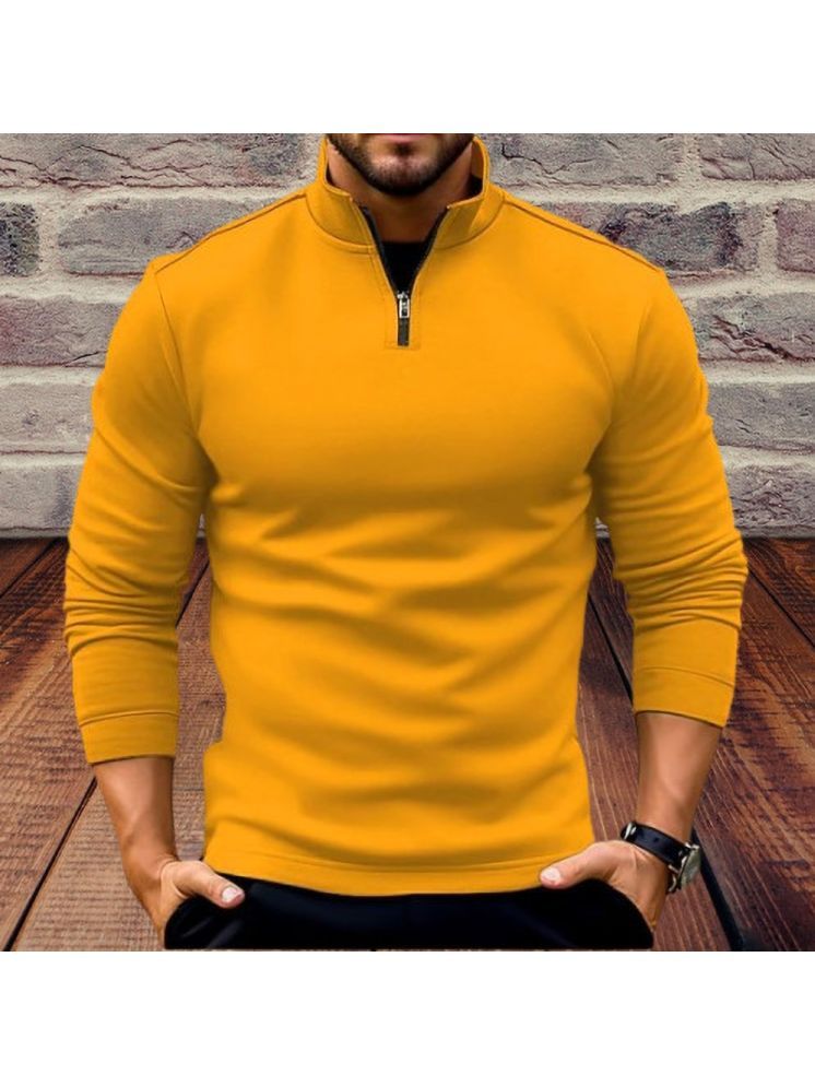     			Lecowar Fleece High Neck Men's Sweatshirt - Mustard ( Pack of 1 )