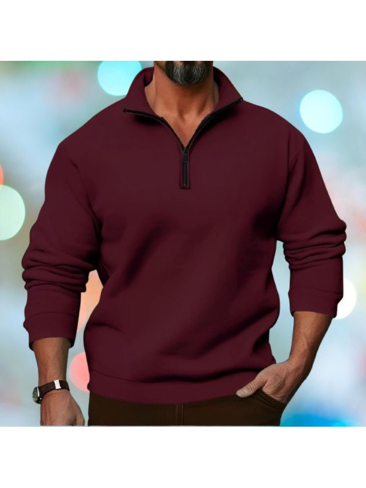     			Lecowar Fleece High Neck Men's Sweatshirt - Maroon ( Pack of 1 )