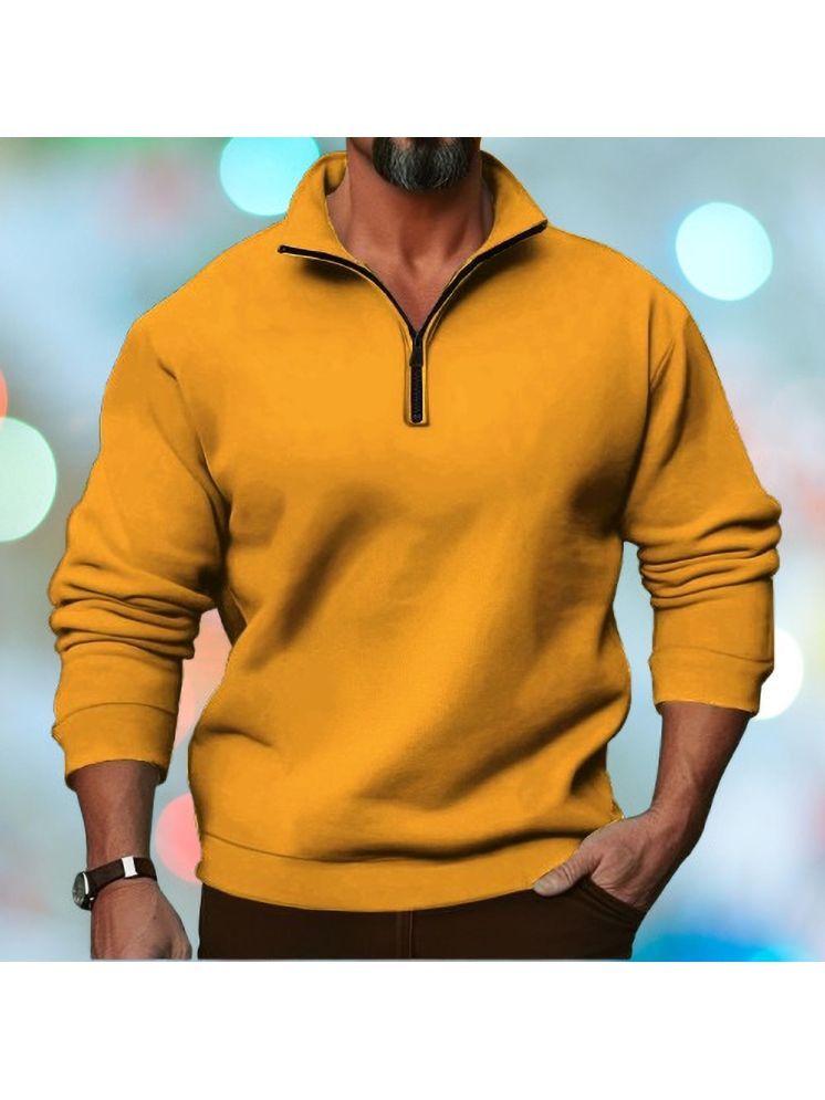     			Lecowar Fleece High Neck Men's Sweatshirt - Mustard ( Pack of 1 )