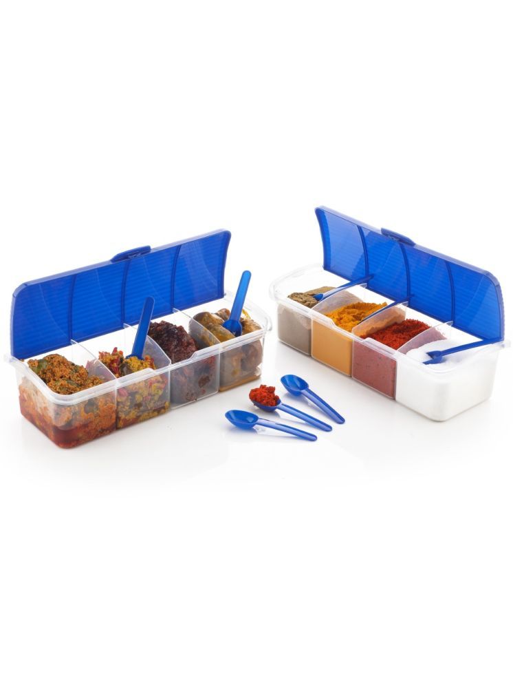     			Metrolife Kitchen Organizer Plastic Blue Multi-Purpose Container ( Set of 2 )