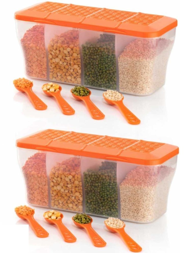     			Metrolife Kitchen Organizer Plastic Orange Spice Container ( Set of 2 )