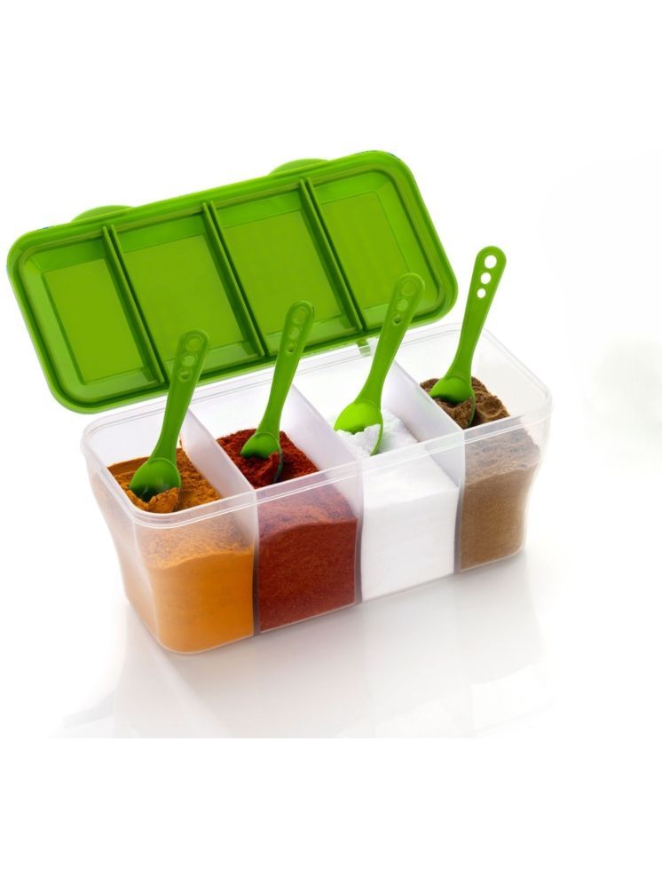     			Metrolife Kitchen Organizer Plastic Parrot Green Spice Container ( Set of 1 )