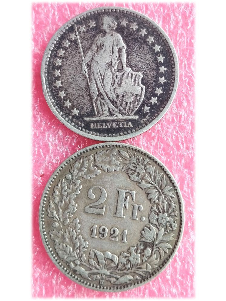     			SWITZERLAND - 2 Francs (Helvetia standing; silver) 1874-1967 Coins › Standard circulation coins: Helvetia standing series Silver (.835) • 10 g • ⌀ 27.4 mm